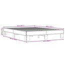 vidaXL sonoma tölgyszínű szerelt fa és fém ágykeret 150 x 200 cm