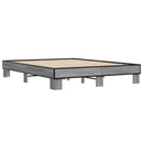 vidaXL szürke sonoma szerelt fa és fém ágykeret 150 x 200 cm