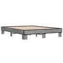 vidaXL szürke sonoma szerelt fa és fém ágykeret 150 x 200 cm