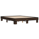 vidaXL barna tölgyszínű szerelt fa és fém ágykeret 150 x 200 cm