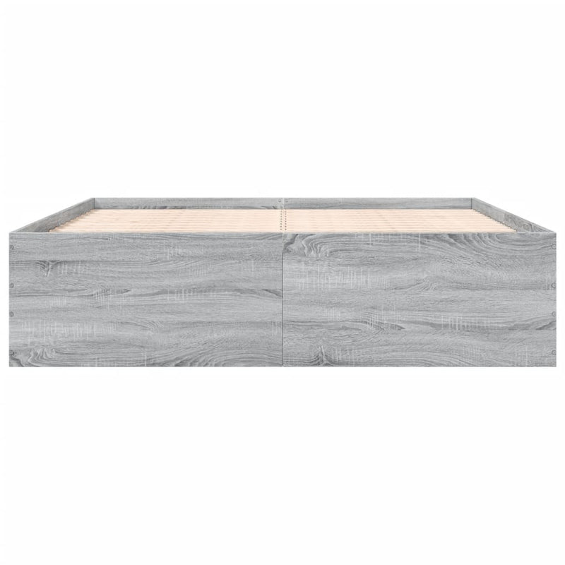 vidaXL sonoma tölgyszínű szerelt fa ágykeret 200 x 200 cm