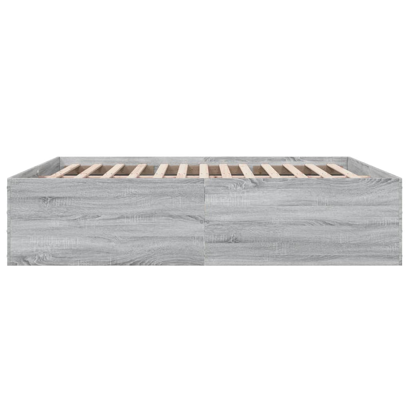 vidaXL sonoma tölgyszínű szerelt fa ágykeret 200 x 200 cm