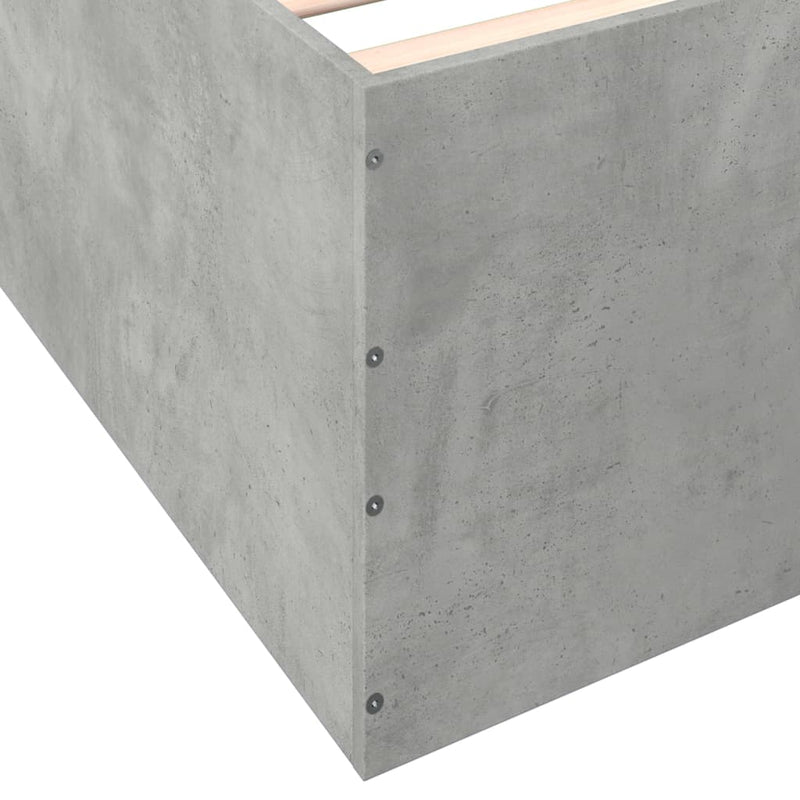 vidaXL betonszürke szerelt fa ágykeret 120 x 200 cm