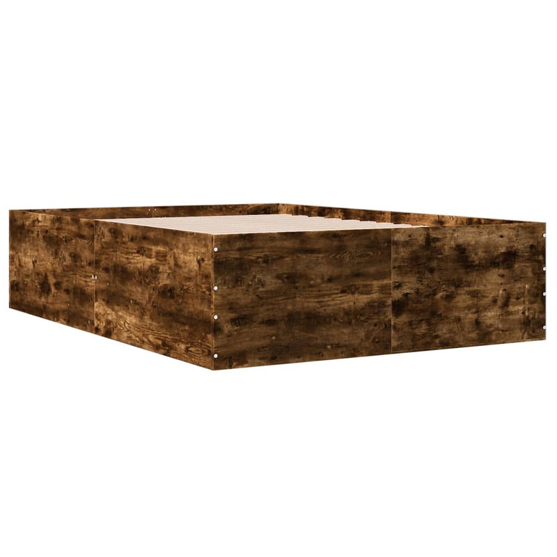 vidaXL füstös tölgy színű szerelt fa ágykeret 120 x 200 cm