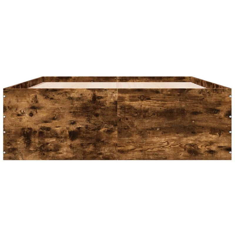 vidaXL füstös tölgy színű szerelt fa ágykeret 120 x 200 cm