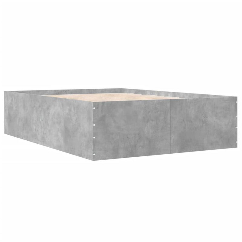 vidaXL betonszürke szerelt fa ágykeret 140x190 cm