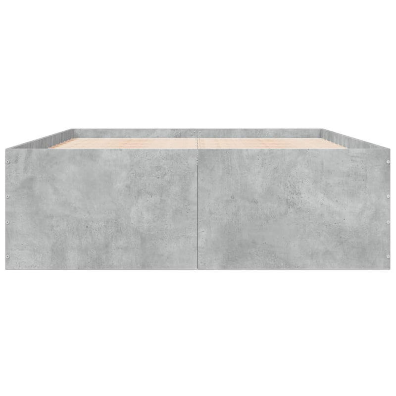 vidaXL betonszürke szerelt fa ágykeret 140x190 cm
