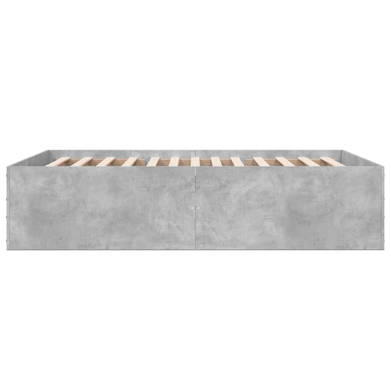 vidaXL betonszürke szerelt fa ágykeret 140x190 cm