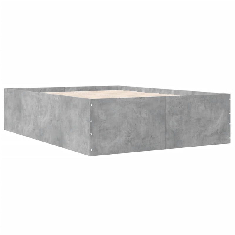 vidaXL betonszürke szerelt fa ágykeret 140x190 cm