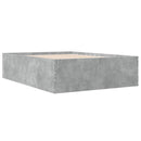 vidaXL betonszürke szerelt fa ágykeret 135 x 190 cm