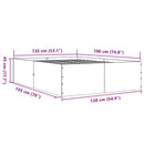 vidaXL betonszürke szerelt fa ágykeret 135 x 190 cm
