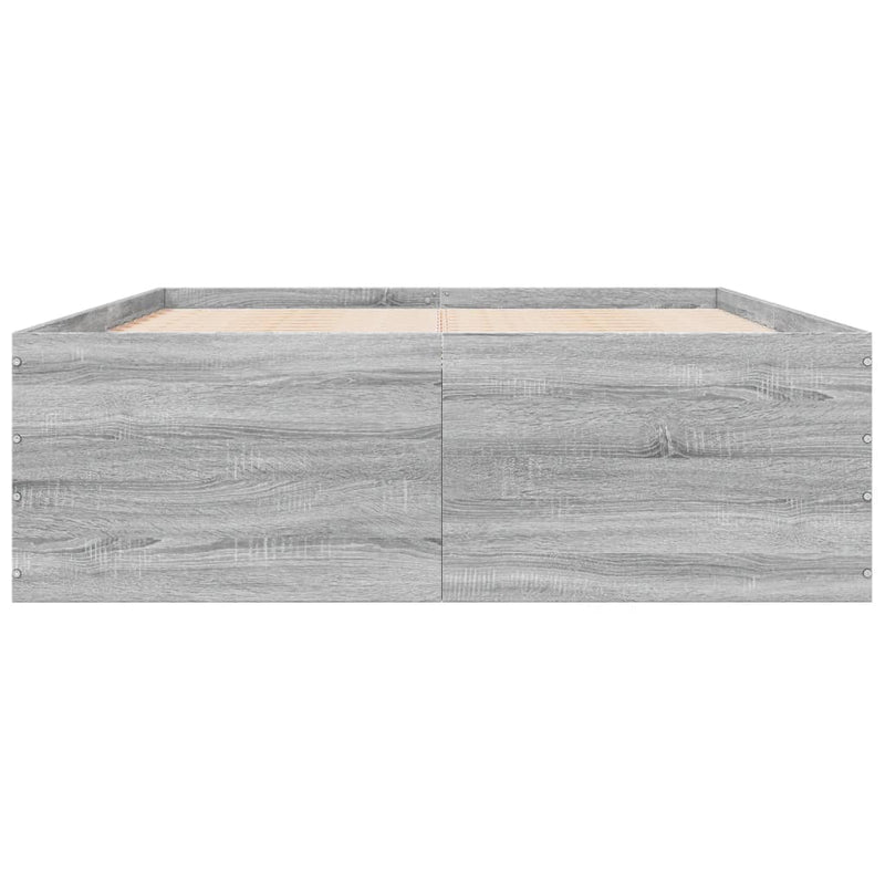 vidaXL sonoma tölgyszínű szerelt fa ágykeret 120 x 190 cm