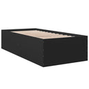 vidaXL fekete szerelt fa ágykeret 100 x 200 cm