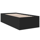 vidaXL fekete szerelt fa ágykeret 90 x 200 cm
