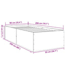 vidaXL barna tölgyszínű szerelt fa ágykeret 90 x 200 cm