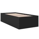 vidaXL fekete szerelt fa ágykeret 75 x 190 cm