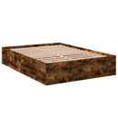 vidaXL füstös tölgy színű szerelt fa ágykeret 120 x 200 cm