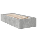 vidaXL betonszürke szerelt fa ágykeret 100 x 200 cm