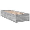 vidaXL sonoma tölgyszínű szerelt fa ágykeret 90 x 200 cm