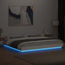 vidaXL fehér szerelt fa ágykeret LED-del 200 x 200 cm