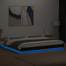 vidaXL fekete szerelt fa ágykeret LED-világítással 200 x 200 cm