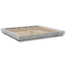 vidaXL betonszürke szerelt fa ágykeret LED-del 180x200 cm