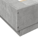 vidaXL betonszürke szerelt fa ágykeret LED-del 180x200 cm