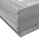 vidaXL szürke sonoma színű szerelt fa ágykeret LED-del 150x200 cm