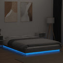 vidaXL szürke sonoma színű szerelt fa ágykeret LED-del 120 x 200 cm