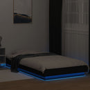 vidaXL fekete szerelt fa ágykeret LED-világítással 100 x 200 cm