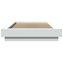 vidaXL fehér szerelt fa ágykeret LED-del 90 x 200 cm