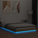 vidaXL sonoma tölgy színű szerelt fa ágykeret LED-del 140 x 190 cm
