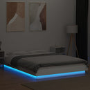 vidaXL fehér szerelt fa ágykeret LED-del 120 x 190 cm