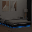vidaXL fekete szerelt fa ágykeret LED-del 120 x 190 cm