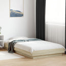 vidaXL sonoma tölgyszínű szerelt fa ágykeret LED-del 90 x 190 cm