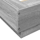 vidaXL szürke sonoma színű szerelt fa ágykeret LED-del 90 x 190 cm