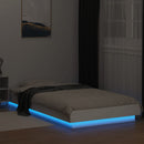 vidaXL fehér szerelt fa ágykeret LED-del 75 x 190 cm
