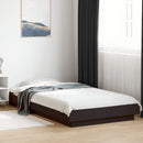 vidaXL fekete szerelt fa ágykeret LED-del 75x190 cm