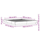 vidaXL betonszürke szerelt fa ágykeret 160 x 200 cm