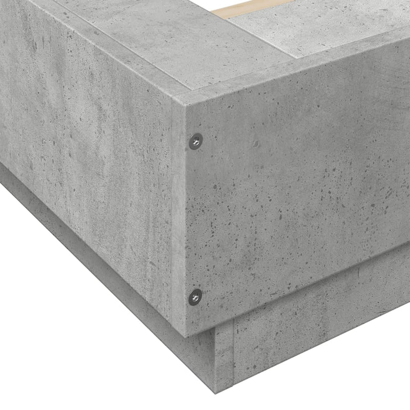 vidaXL betonszürke szerelt fa ágykeret 140 x 200 cm