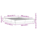 vidaXL betonszürke szerelt fa ágykeret 140 x 200 cm