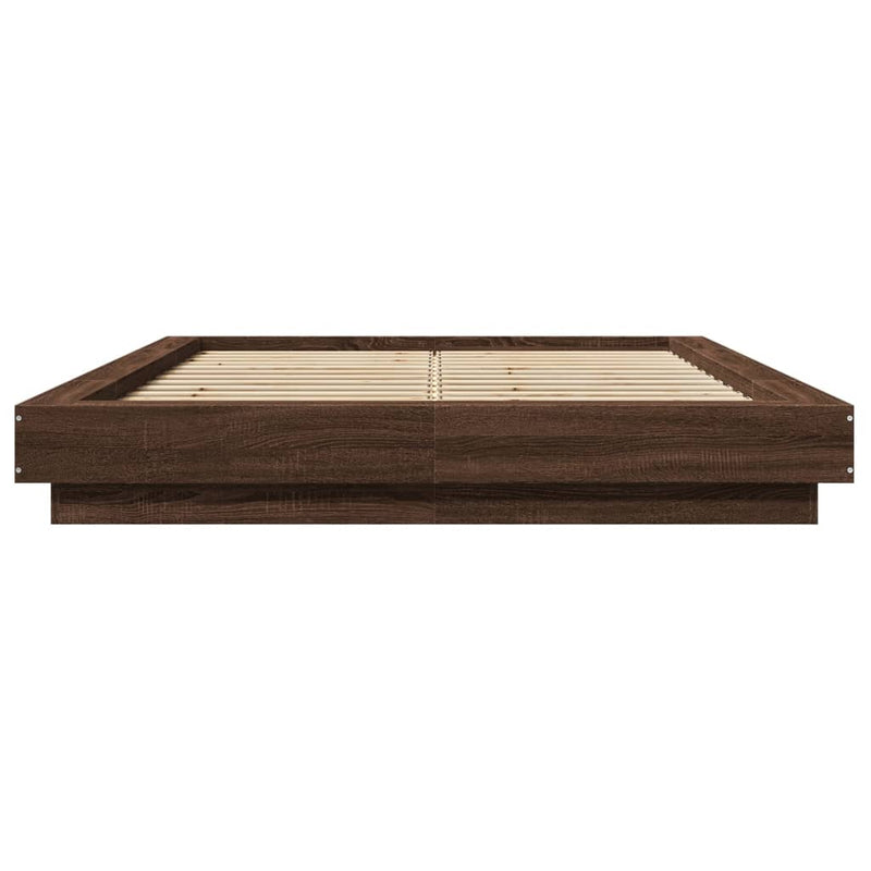 vidaXL barna tölgyszínű szerelt fa ágykeret 120 x 200 cm