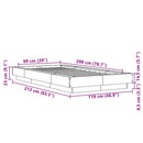 vidaXL betonszürke szerelt fa ágykeret 100 x 200 cm
