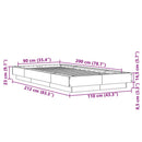 vidaXL sonoma tölgyszínű szerelt fa ágykeret 90 x 200 cm