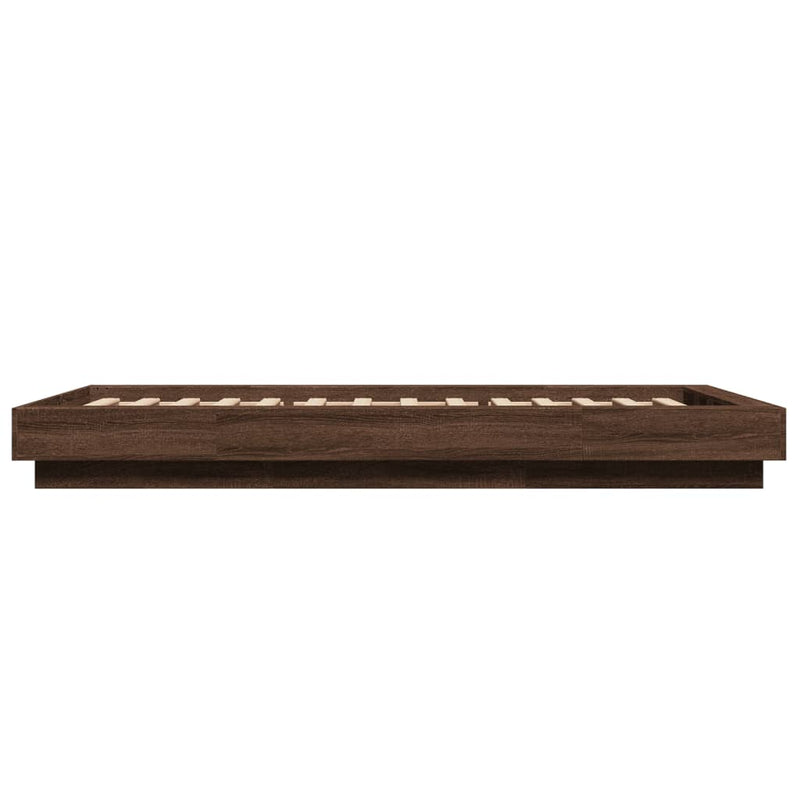 vidaXL barna tölgyszínű szerelt fa ágykeret 90 x 200 cm