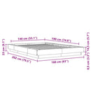 vidaXL betonszürke szerelt fa ágykeret 140x190 cm
