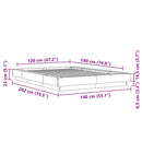 vidaXL betonszürke szerelt fa ágykeret 120 x 190 cm