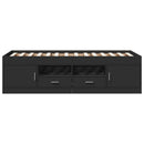 vidaXL fekete kanapéágy fiókkal matrac nélkül 100x200 cm