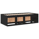 vidaXL fekete kanapéágy fiókkal matrac nélkül 100x200 cm