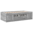 vidaXL szürke sonoma kanapéágy fiókkal matrac nélkül 100x200 cm